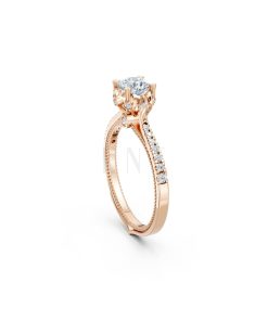 Nhẫn đính hôn Paris TBR18 vàng hồng Rose Gold phong cách trẻ trung, nổi bật