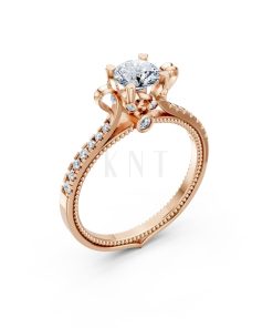 Nhẫn đính hôn Paris TBR18 vàng hồng Rose Gold họa tiết ấn tượng, cá tính