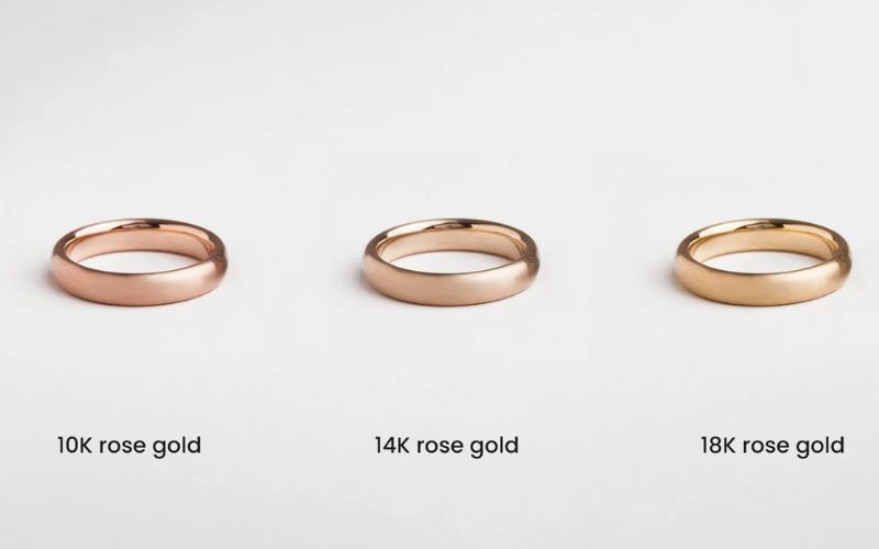 Phân biệt vàng hồng 10K, 14K và 18K