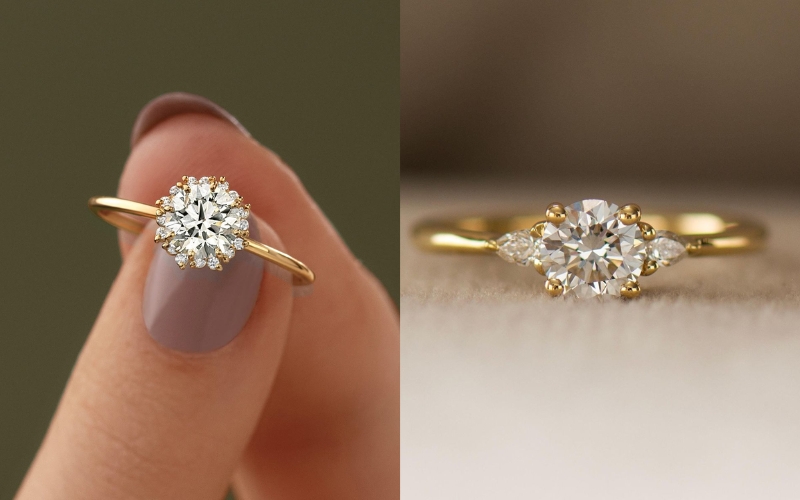 Nhẫn được làm từ vàng 18K có thiết kế đẹp mắt