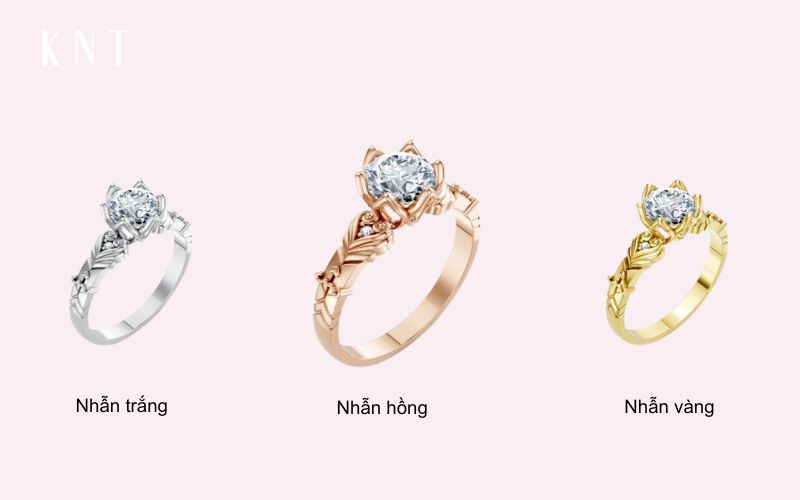 Nhẫn cầu hôn màu vàng hồng, trắng, vàng