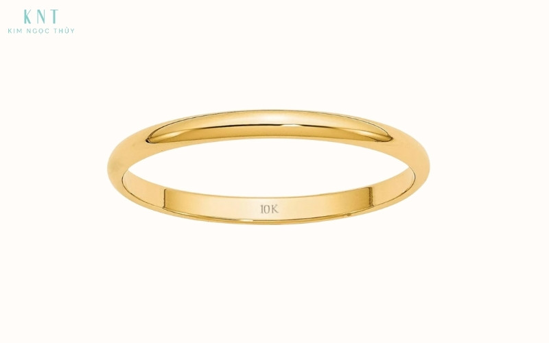 Ký hiệu 10K cho biết nhẫn làm từ vàng 10K với độ cứng cao, phù hợp cho nhẫn thời trang giá mềm