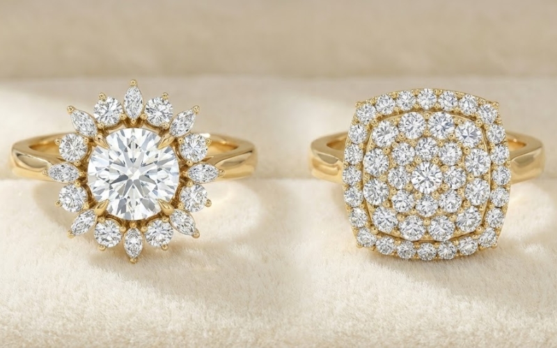 Cấu trúc có đá chủ và không đá chủ của nhẫn Cluster