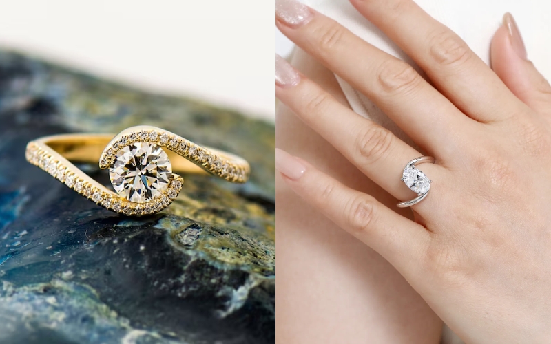 Nhẫn Bypass có cấu trúc đặc trưng uốn lượn