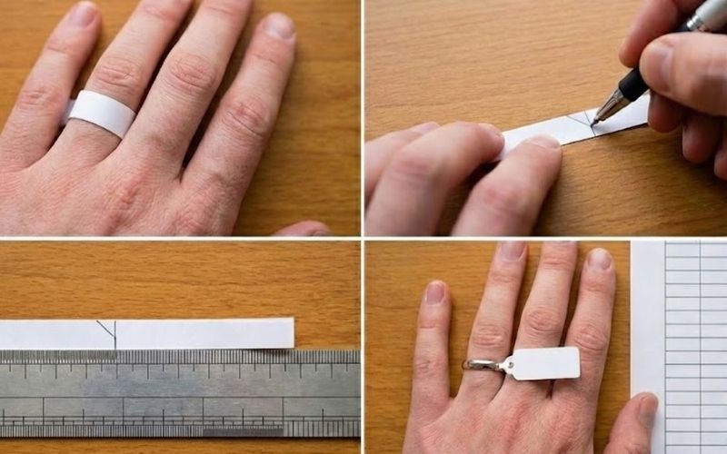 Đo chu vi bằng dải giấy và thước kẻ