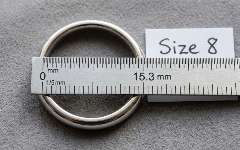 Đo đường kính lòng trong từ chiếc nhẫn đang đeo vừa