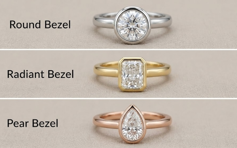 Phân loại nhẫn Bezel theo hình dáng đá chủ 