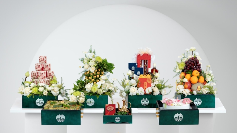 Mâm quả đám hỏi là những lễ vật mà nhà trai chuẩn bị