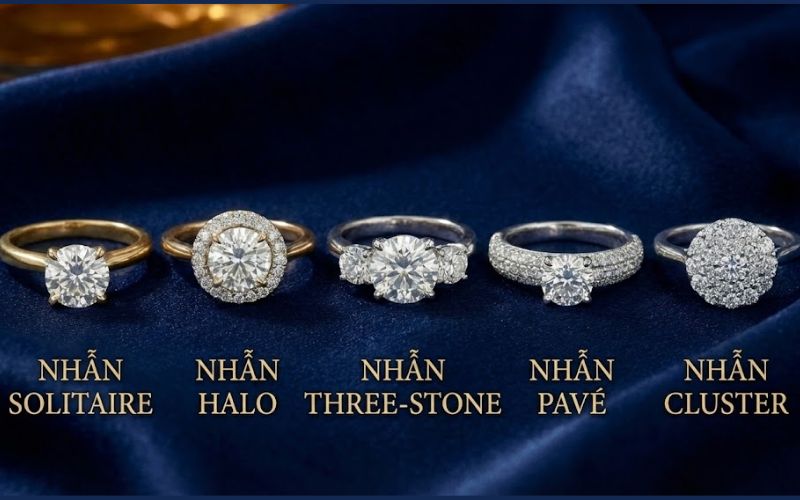 So sánh nhẫn Solitaire và các kiểu nhẫn khác