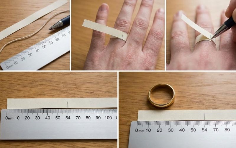 Các bước sử dụng dải giấy đê đo nhẫn