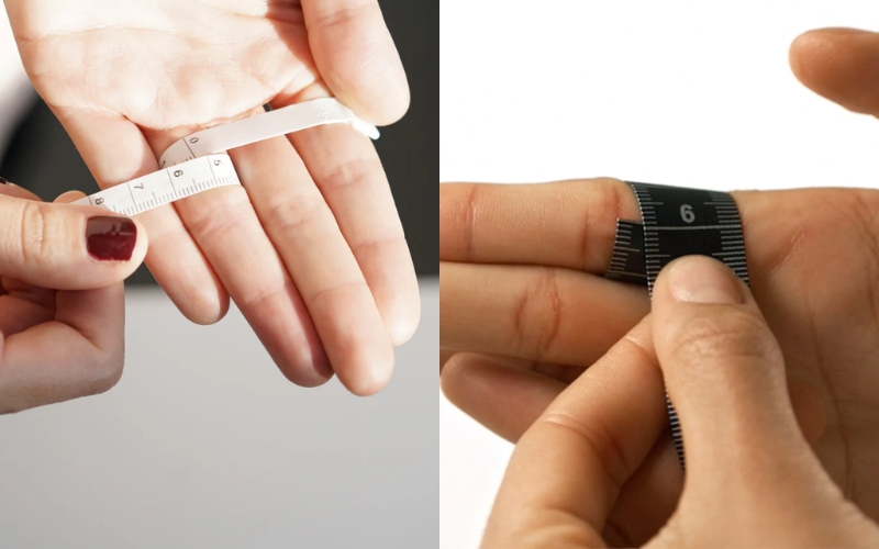 Sử dụng thước dây mềm (Thước may đo) để đo size nhẫn
