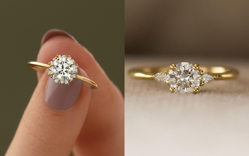 Nhẫn cầu hôn được chế tác từ vàng 18K giúp nhẫn giữ được phom dáng ổn định