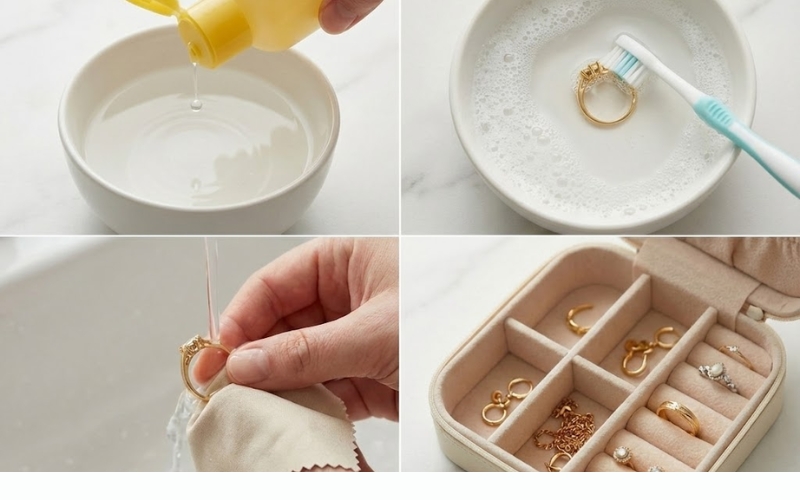 Vệ sinh và bảo quản trang sức vàng 650 tại nhà