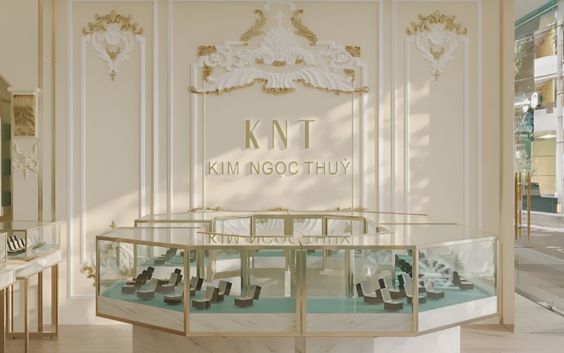 Không gian trưng bày và hỗ trợ đổi nhẫn cưới dành cho khách hàng tại KNT