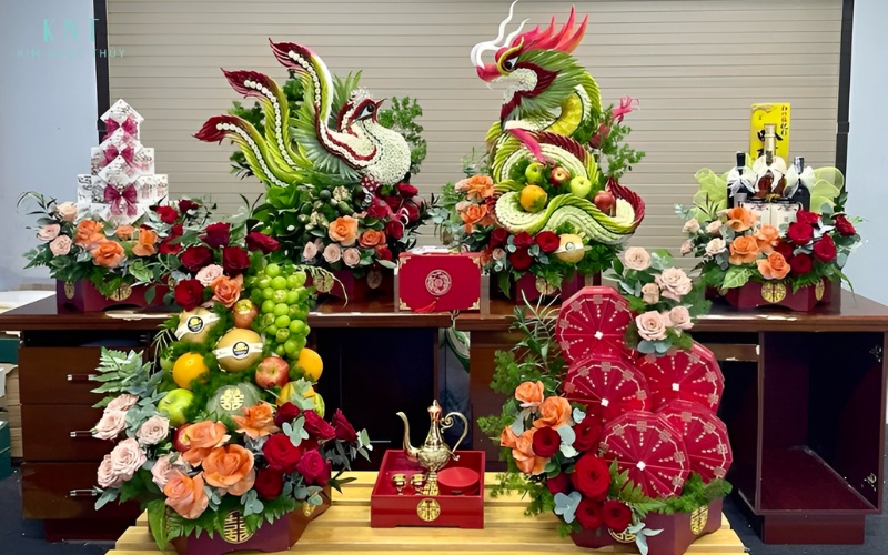 Sính lễ được nhà trai chuẩn bị chu đáo dành cho nhà gái