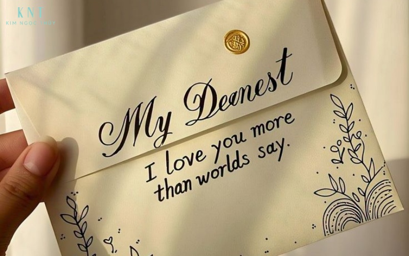 Tấm thiệp viết tay nhỏ nhưng chứa đựng lời yêu và ký ức của cả chặng đường hôn nhân