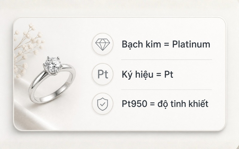 Pt là ký hiệu hóa học của bạch kim