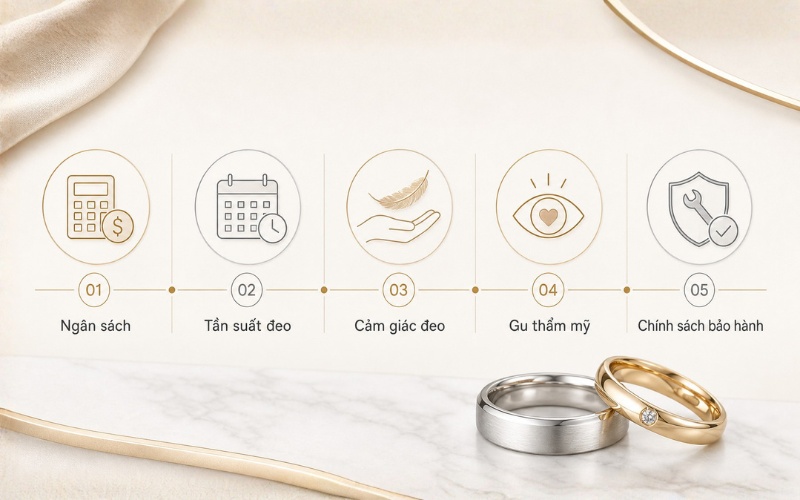  5 bước chọn bạch kim hay vàng Ý cho nhẫn cưới