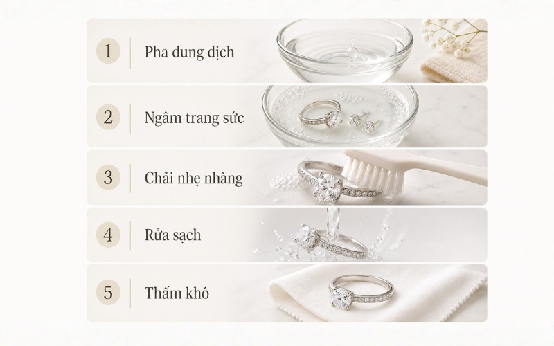 Cách làm mới trang sức gắn đá Cubic Zirconia tại nhà