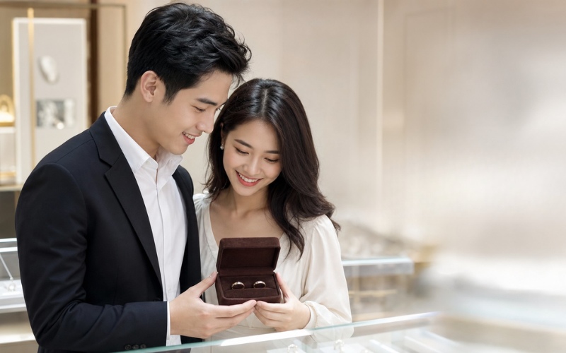 Nhẫn mẫu thử tại showroom được tạo ra để khách thử size và kiểu dáng