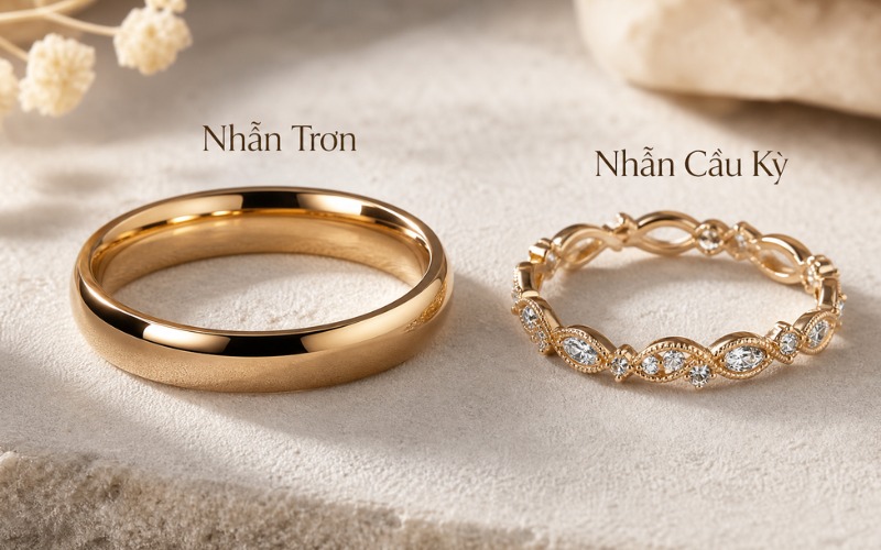 Nhẫn cưới cầu kỳ không chỉ là nhẫn cưới đính đá