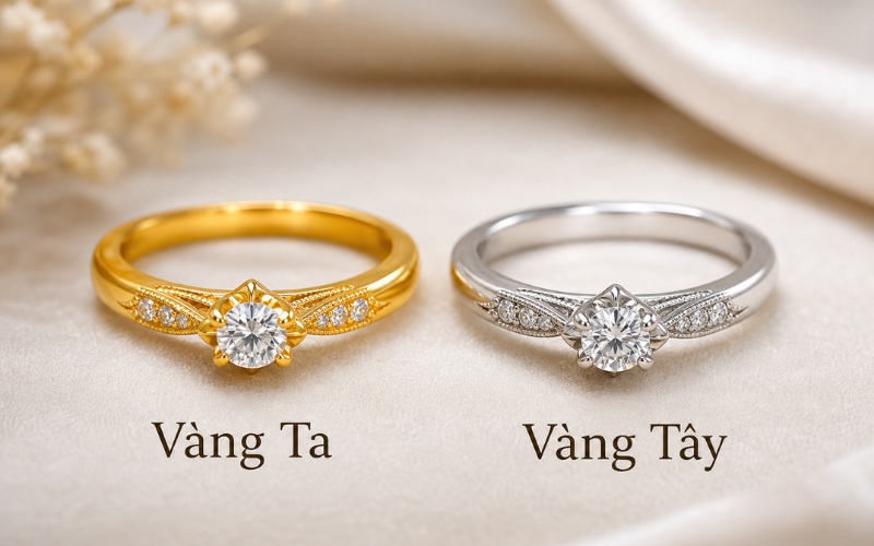 Vàng tây là vàng được pha thêm kim loại khác để tăng độ cứng