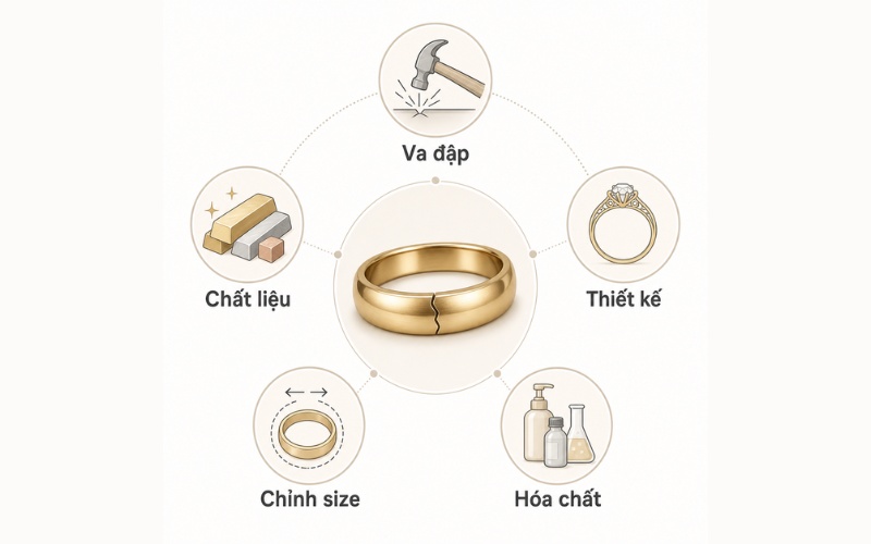 5 nguyên nhân phổ biến khiến nhẫn cưới bị nứt