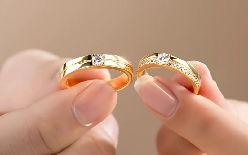 Nếu mẫu nhẫn cưới của là dạng đính đá và đang quá chật thì nên cân nhắc đổi nhẫn mới