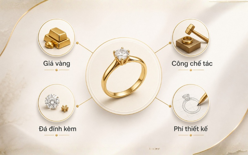 Các yếu tố tác động đến giá thành trang sức thành phẩm