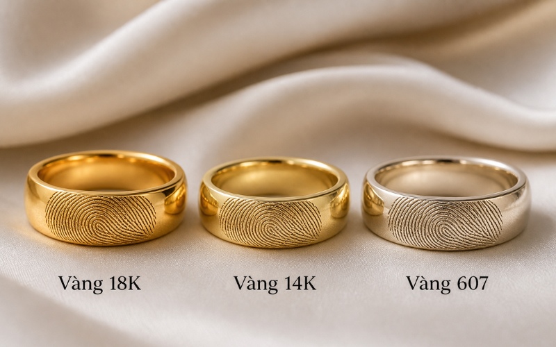 Mỗi chất liệu sẽ ảnh hưởng phần nào đến cảm nhận khi đeo và độ bền đường khắc theo thời gian