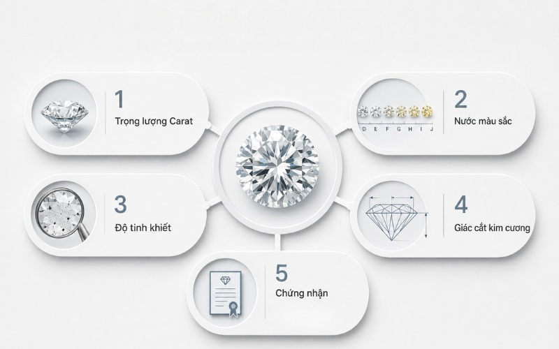 Các yếu tố ảnh hưởng đến giá kim cương