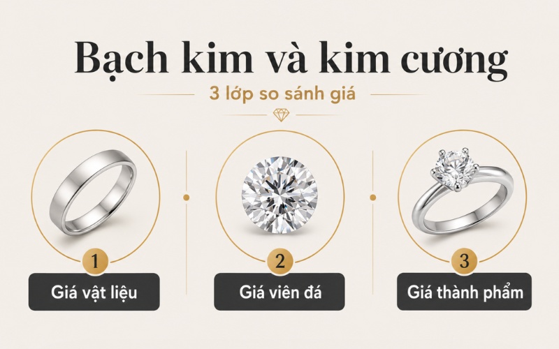 Bạch kim và kim cương cái nào đắt hơn khi mua nhẫn