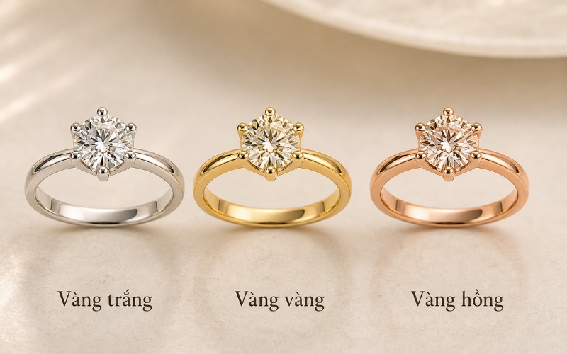 Màu vỏ nhẫn ảnh hưởng đến cảm nhận màu của viên đá