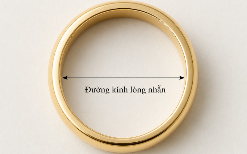 Vị trí đo đường kính lòng trong của nhẫn