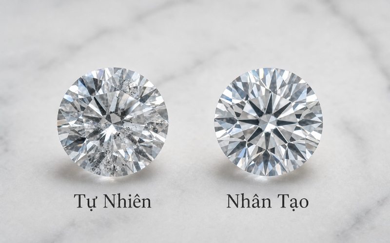 Kim cương tự nhiên là kim cương hình thành trong tự nhiên qua thời gian rất dài