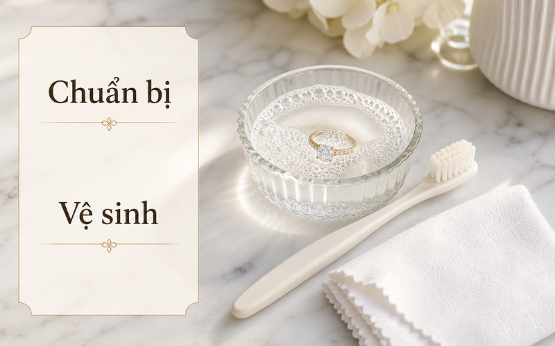 Nhẫn kim cương ở hai trạng thái sạch và bám bẩn nhẹ