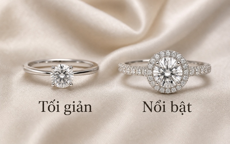 Chọn nhẫn cầu hôn kim cương theo gu người đeo