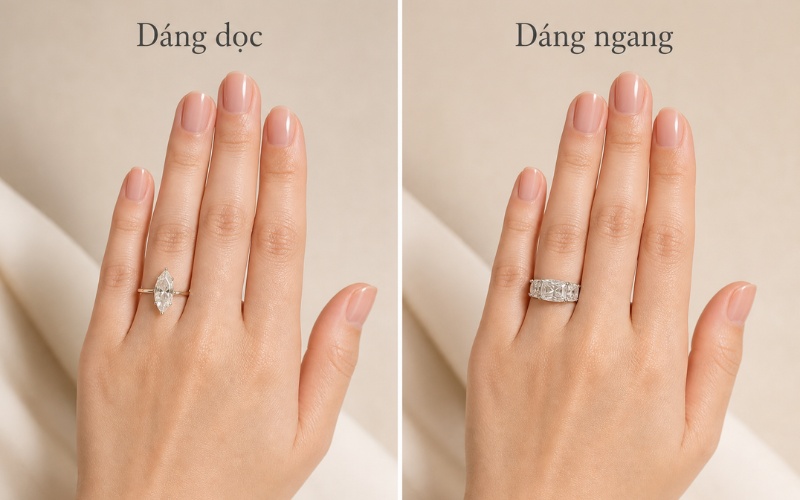 Chọn nhẫn cho người ngón tay ngắn theo hiệu ứng thị giác