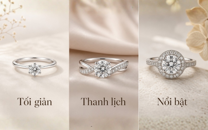 3 kiểu phong cách của nhẫn đính hôn