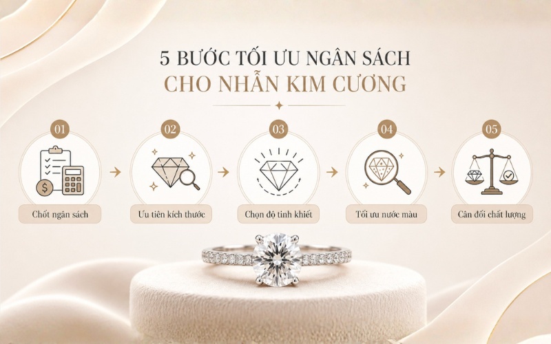 Cách chọn nhẫn kim cương phù hợp ngân sách