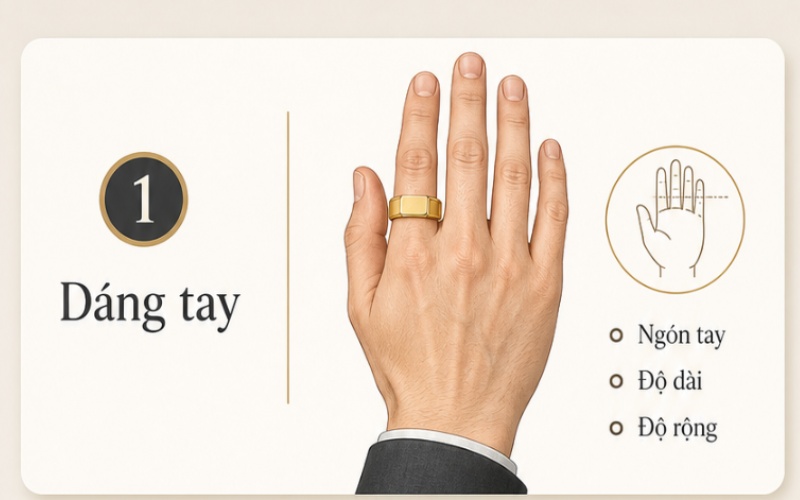 Bạn cần xác định bàn tay to hay nhỏ, ngón trỏ dài hay ngắn, khớp tay có rõ không