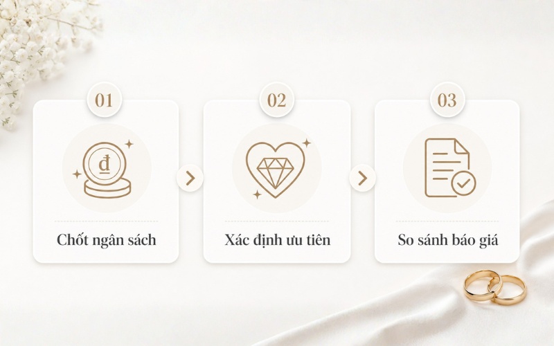 3 bước ước tính ngân sách nhẫn cưới vàng 24k