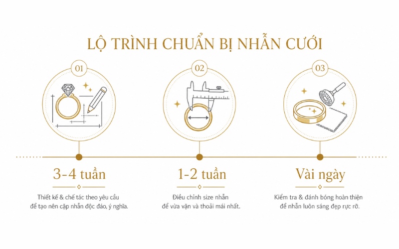 Xử lý đổi nhẫn cưới theo mốc thời gian trước ngày cưới