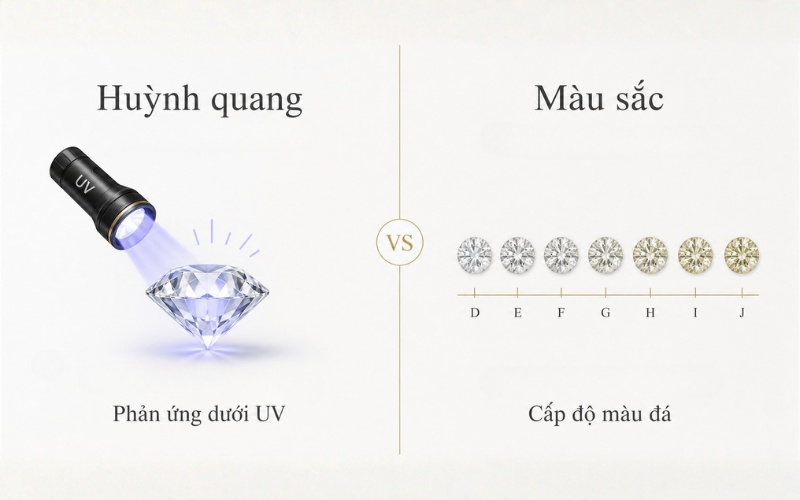 Thuật ngữ faint color được sử dụng riêng để miêu tả nước màu của viên đá