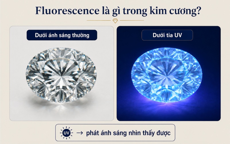 Hiện tượng huỳnh quang của viên kim cương
