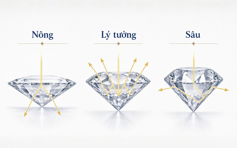 Tiêu chuẩn giác cắt kim cương GIA cut grade