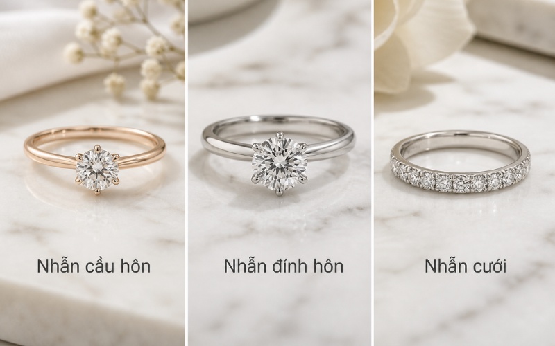 Các kiểu nhẫn đính kim cương giác cắt Very Good
