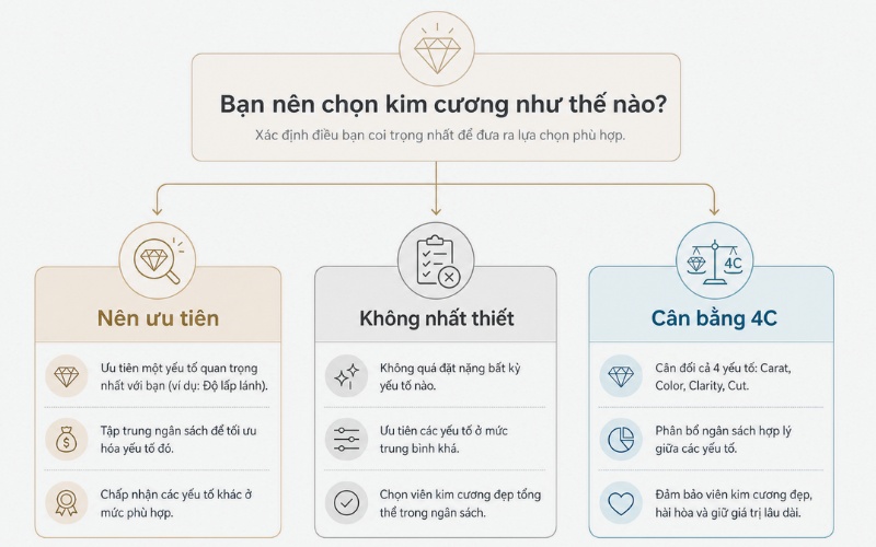 Trường hợp nên chọn và không nên chọn kim cương 8 Hearts & 8 Arrows