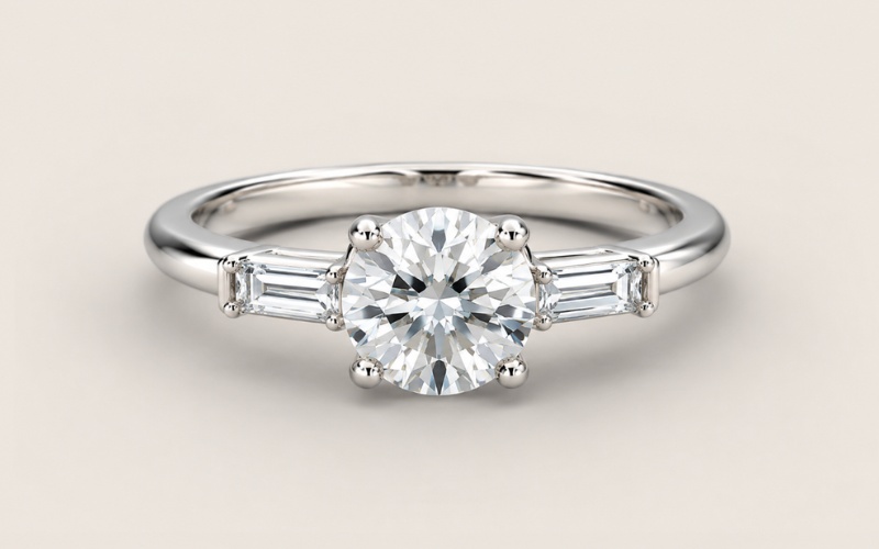Nhẫn đính hôn Baguette three-stone