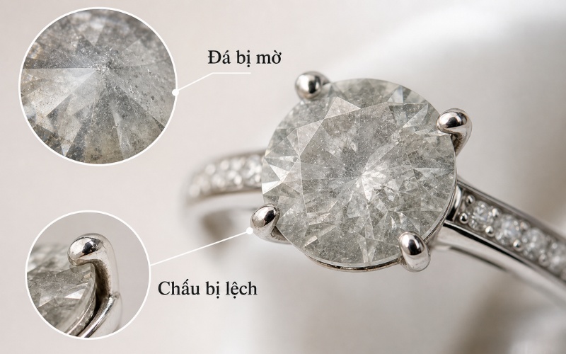 Chấu nhẫn lỏng hoặc bị lệch là một trong những dấu hiệu mà cần quan tâm